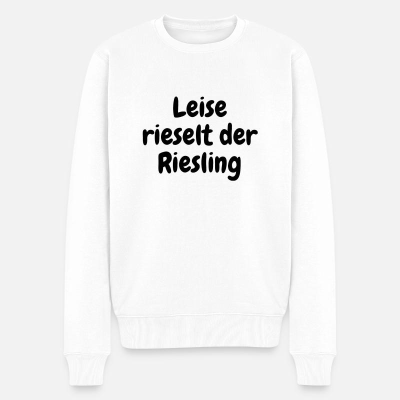 Leise rieselt der Riesling - Männer Premium Bio Pullover - Weiß