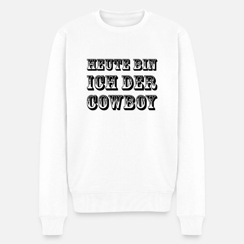 Cowboy Heute - Männer Premium Bio Pullover - Weiß