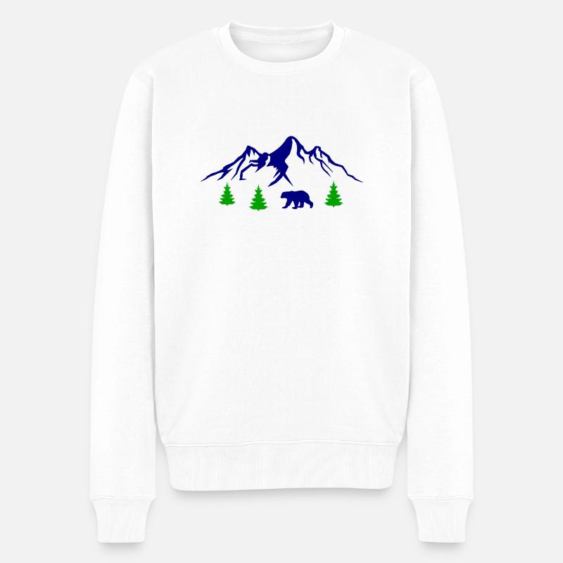 berge bär - Männer Premium Bio Pullover - Weiß