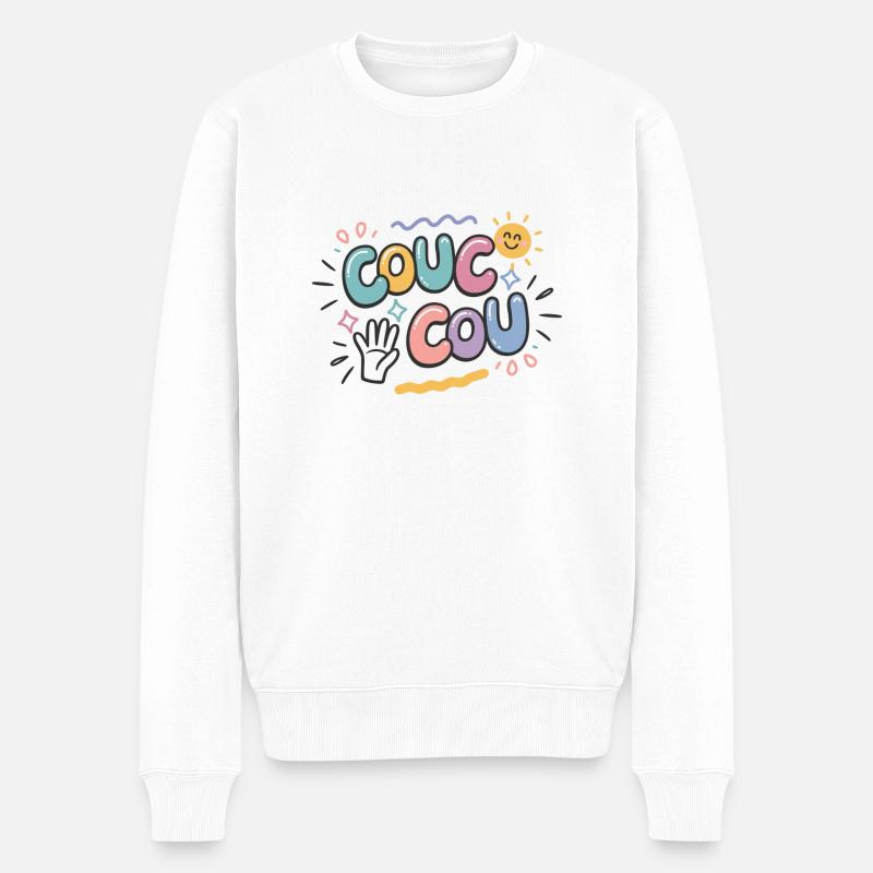 Cuckoo - Lässiger Stil - Männer Premium Bio Pullover - Weiß