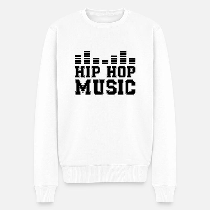 hip hop music - Männer Premium Bio Pullover - Weiß