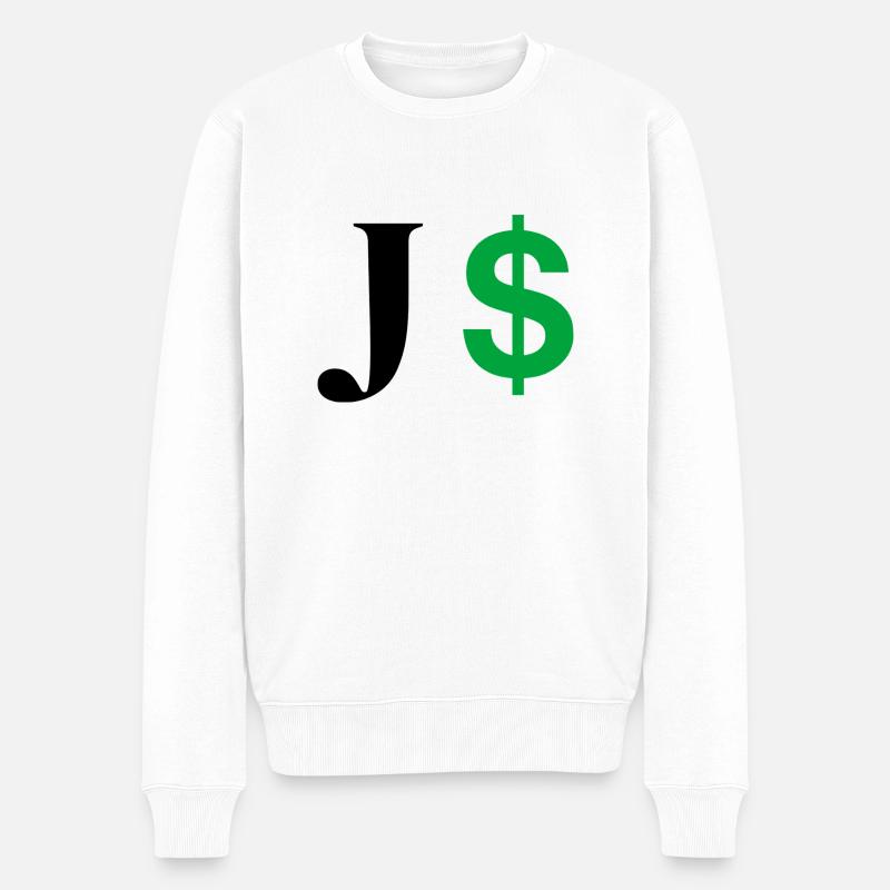 Lettre j dollar - Pull Premium bio Homme - blanc