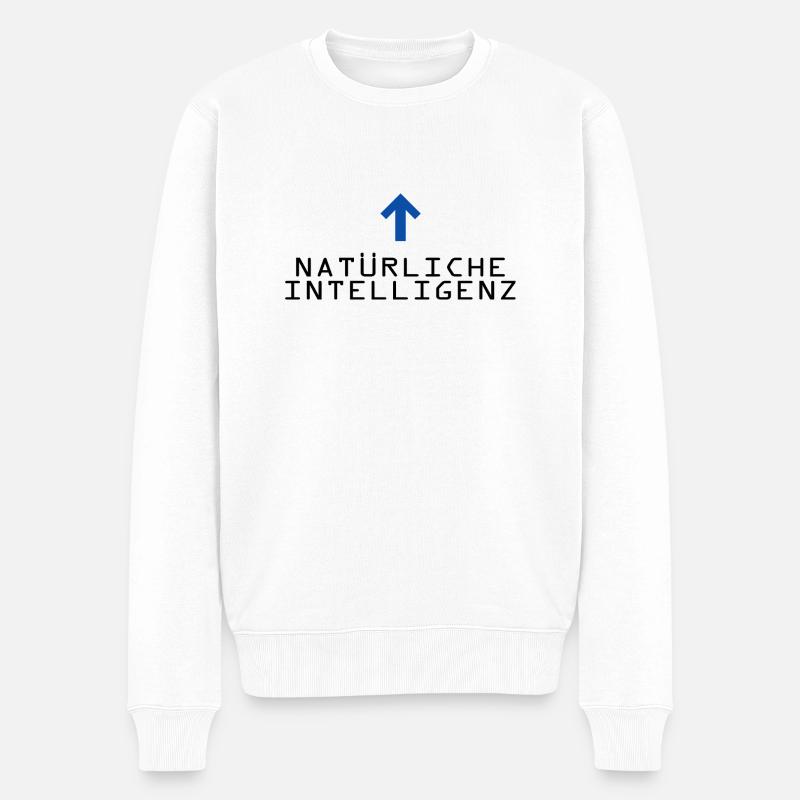 Natürliche Intelligenz - Männer Premium Bio Pullover - Weiß