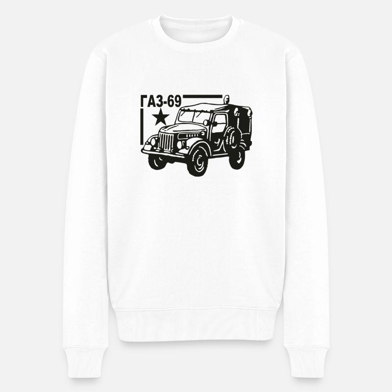 GAZ 69 Russischer Jeep - Männer Premium Bio Pullover - Weiß