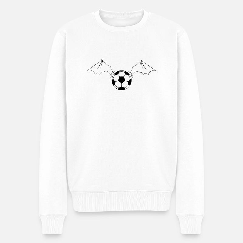 ball_bat_wings_1_color2 - Männer Premium Bio Pullover - Weiß