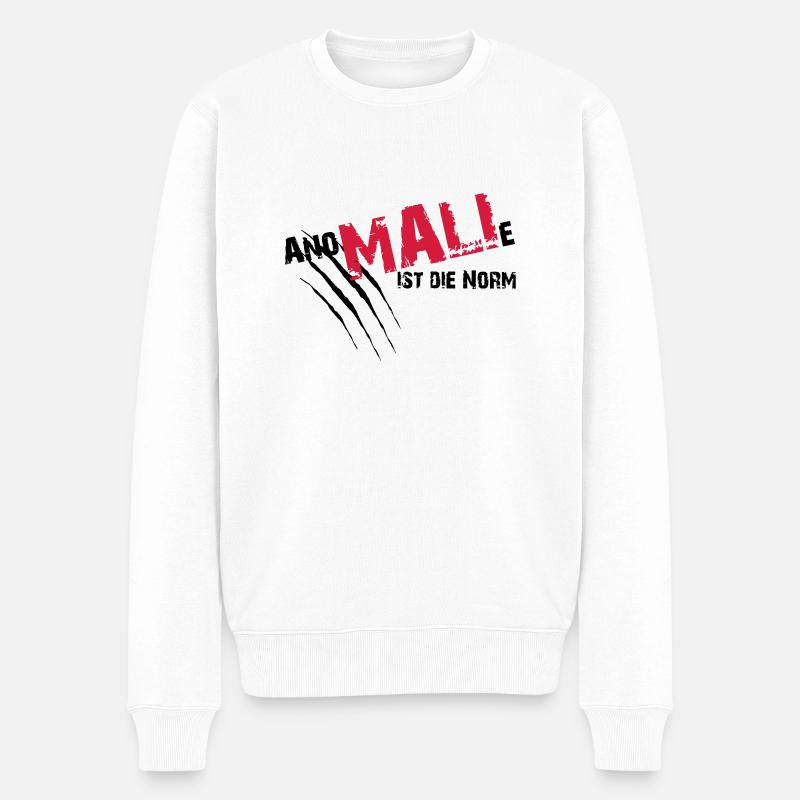 AnoMaliistdieNorm - Männer Premium Bio Pullover - Weiß