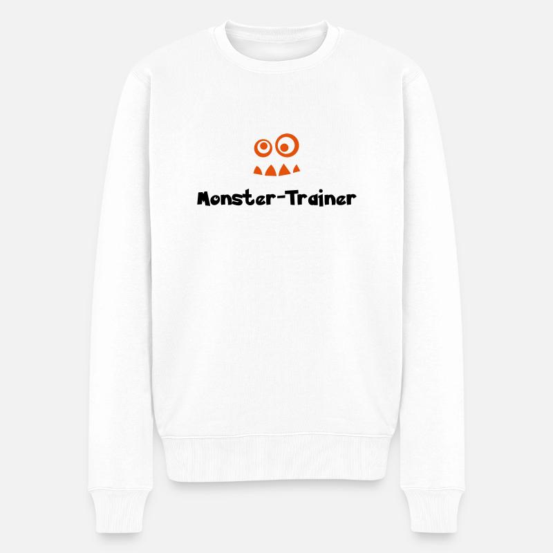 monster-trainer - Männer Premium Bio Pullover - Weiß