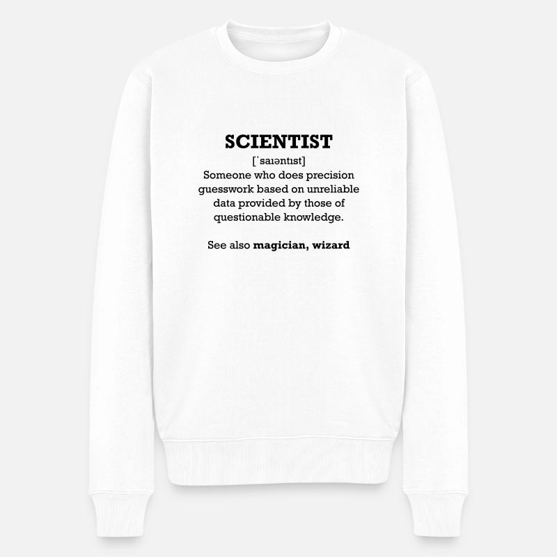 Scientist - wizard - Männer Premium Bio Pullover - Weiß