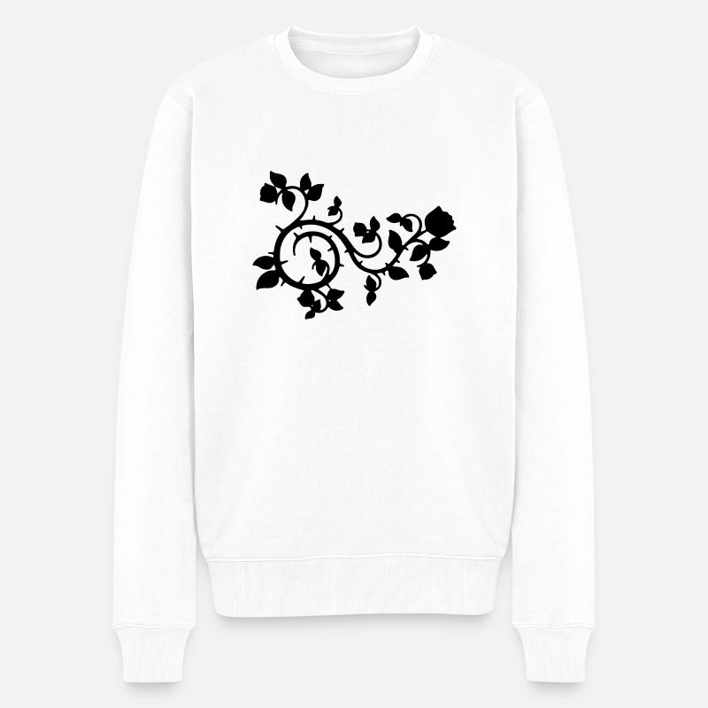 Rosen - Männer Premium Bio Pullover - Weiß