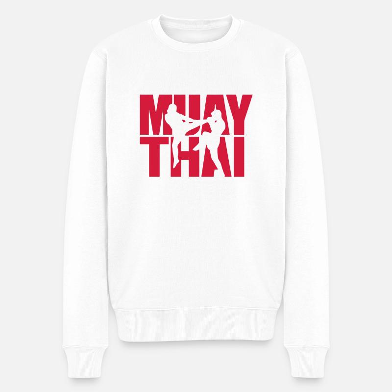 Muay Thai Venum MMA Boxen - Männer Premium Bio Pullover - Weiß