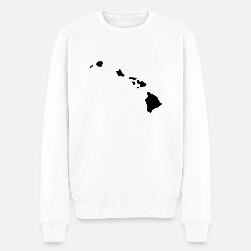 hawaii insel - Männer Premium Bio Pullover - Weiß