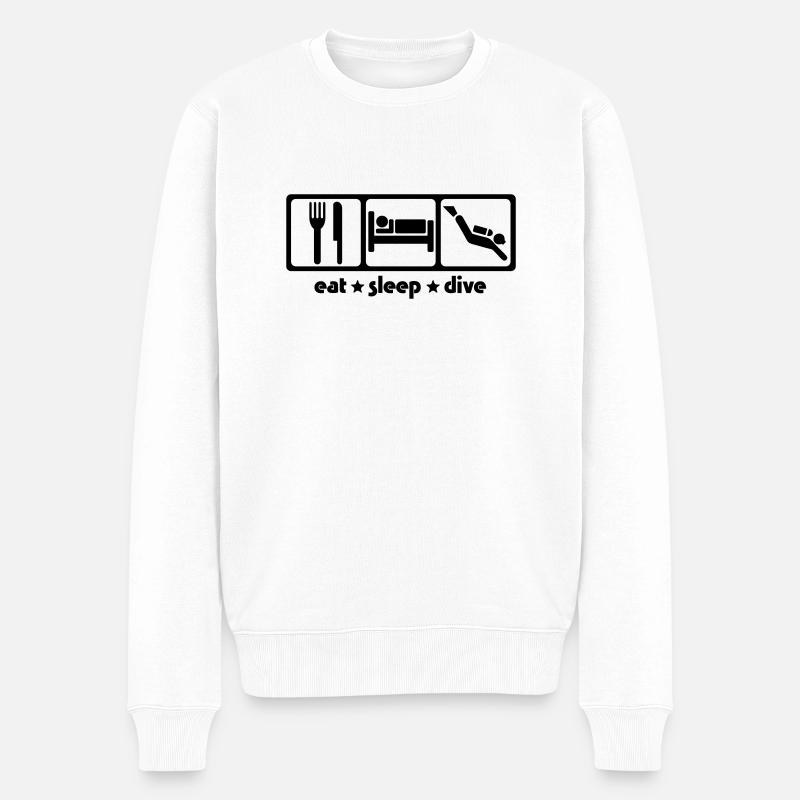 Eat Sleep Dive - Pull Premium bio Homme - blanc