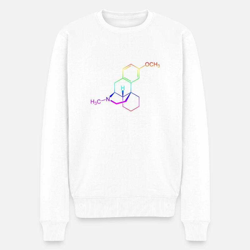 Dextromethorphan DXM Strukturformel - Männer Premium Bio Pullover - Weiß