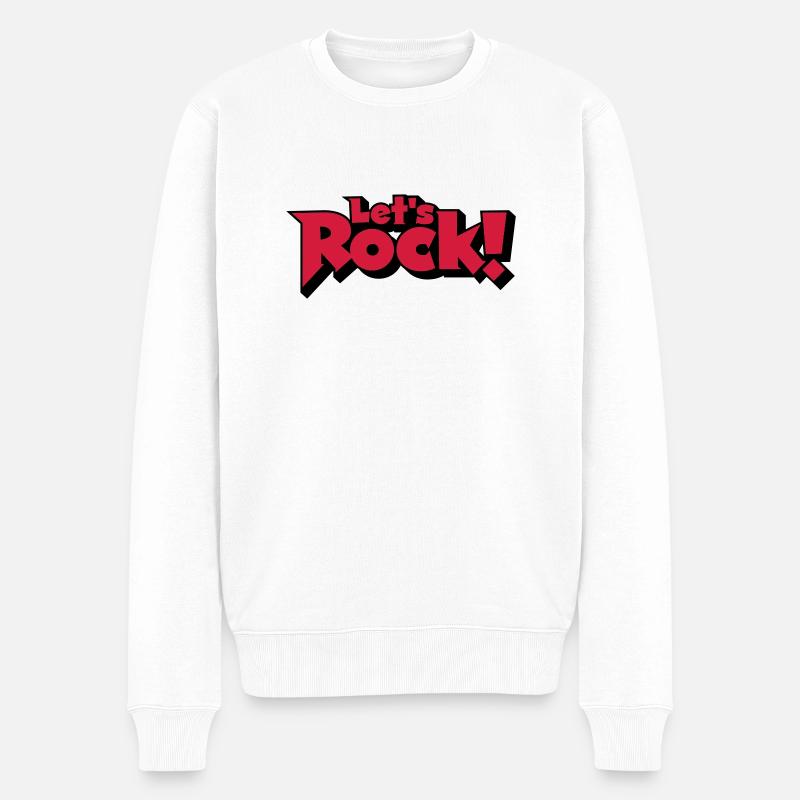 Let's Rock - Männer Premium Bio Pullover - Weiß
