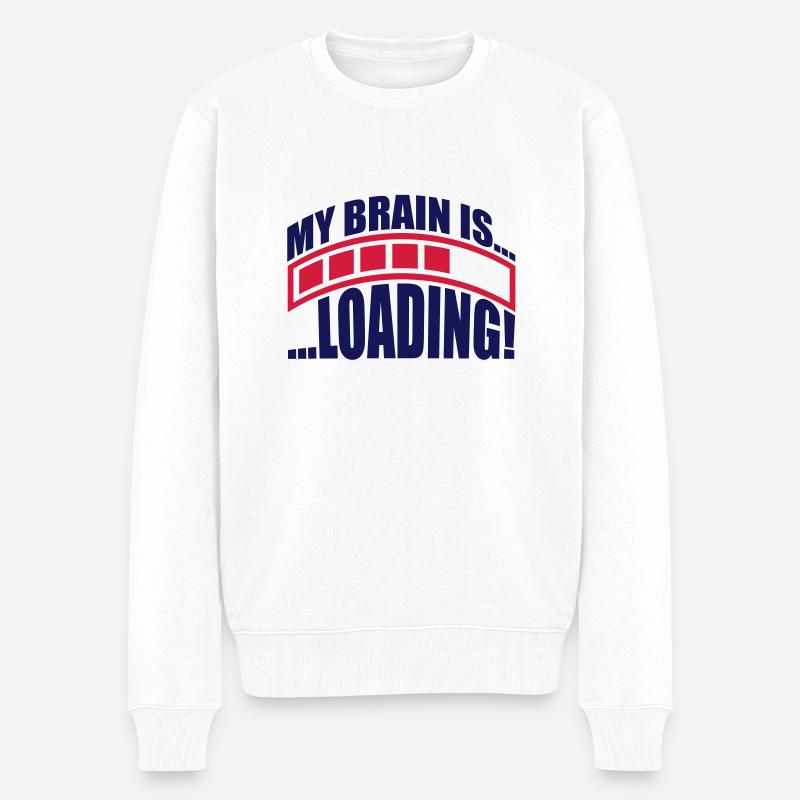 my_brain_is_loading_f2 - Pull Premium bio Homme - blanc