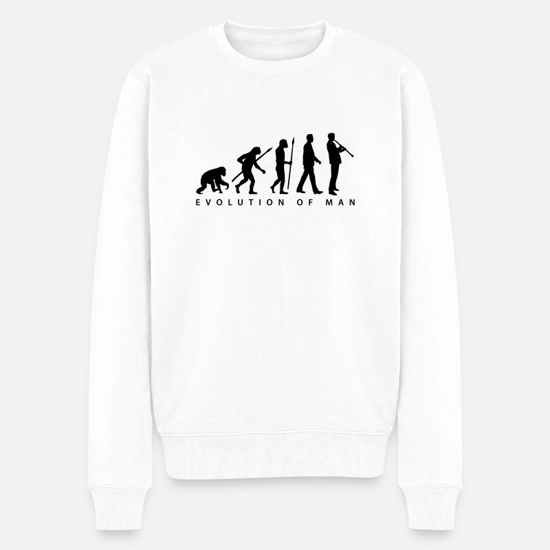 evolution_klarinette_spieler_082013_b_1c - Männer Premium Bio Pullover - Weiß