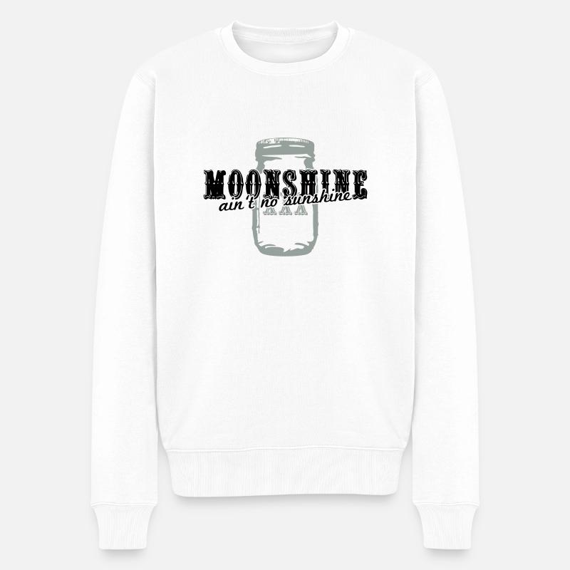 Moonshine + ain't no sunshine - Männer Premium Bio Pullover - Weiß