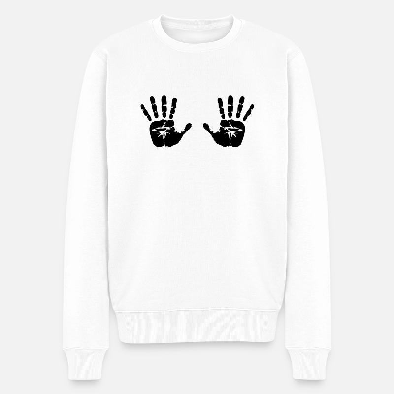 Mains - Pull Premium bio Homme - blanc