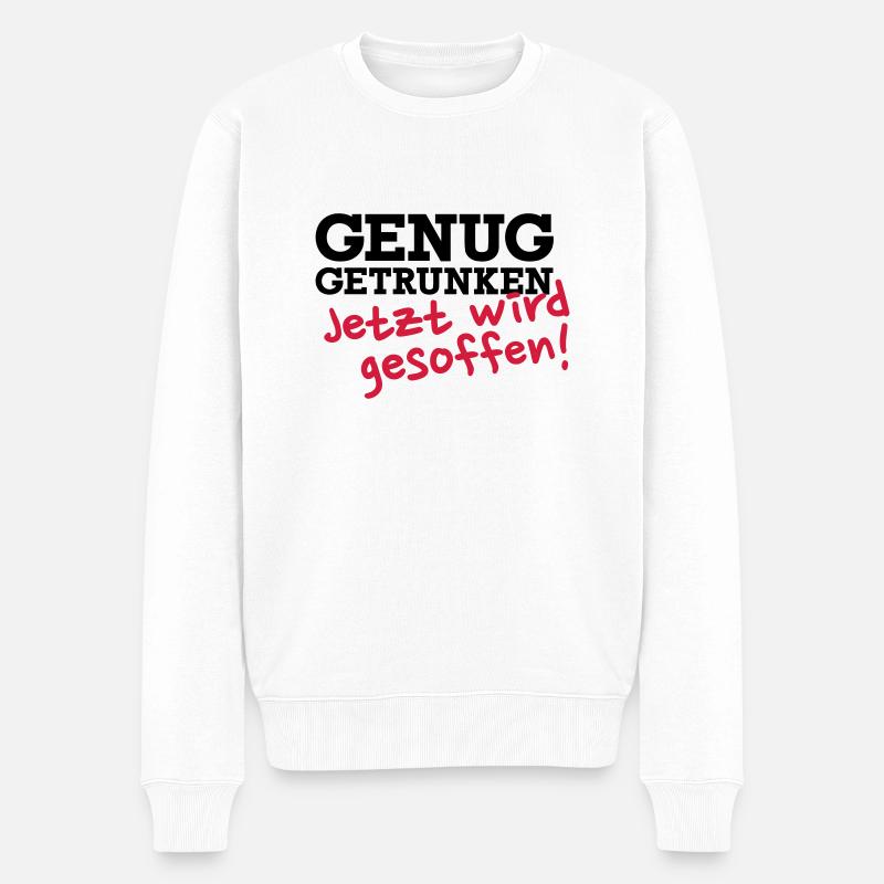 Gesoffen - Männer Premium Bio Pullover - Weiß