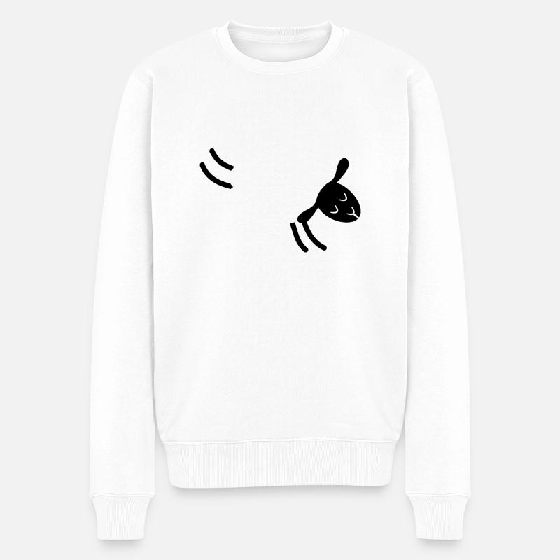 Jumping Sheep - Männer Premium Bio Pullover - Weiß