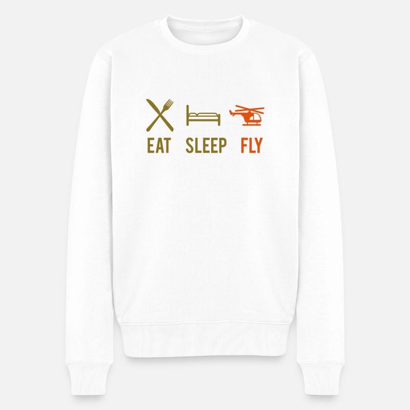 Manger dormir manger de mouche mouche de sommeil - Pull Premium bio Homme - blanc