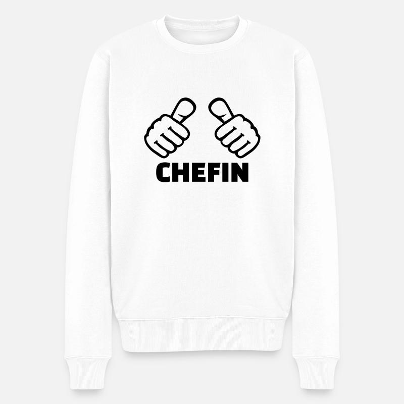 Chefin - Männer Premium Bio Pullover - Weiß