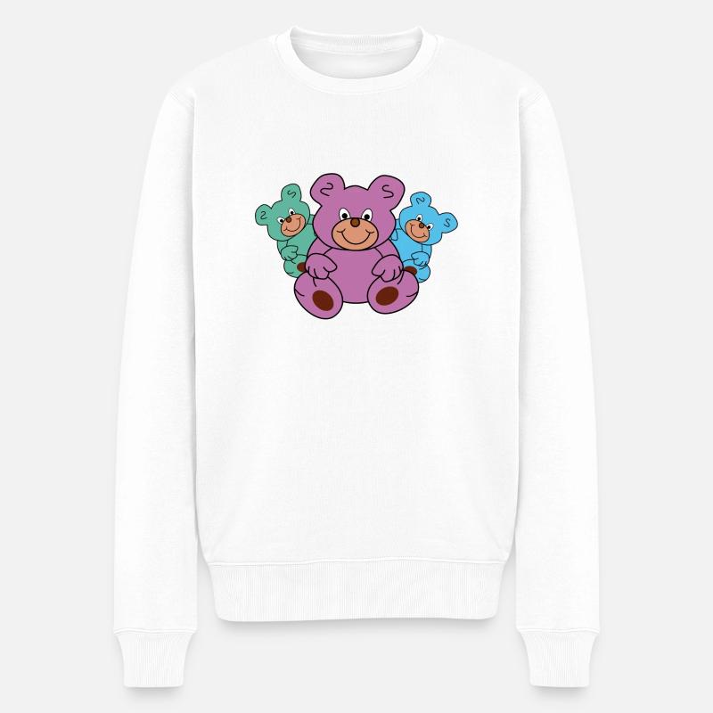 Teddybären Teddys Bären bunt drei - Männer Premium Bio Pullover - Weiß