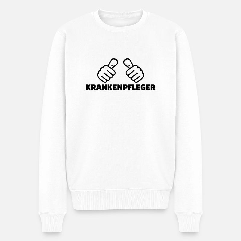 Krankenpfleger - Männer Premium Bio Pullover - Weiß