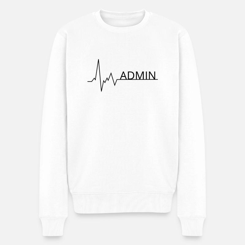 herzschlag admin - Männer Premium Bio Pullover - Weiß