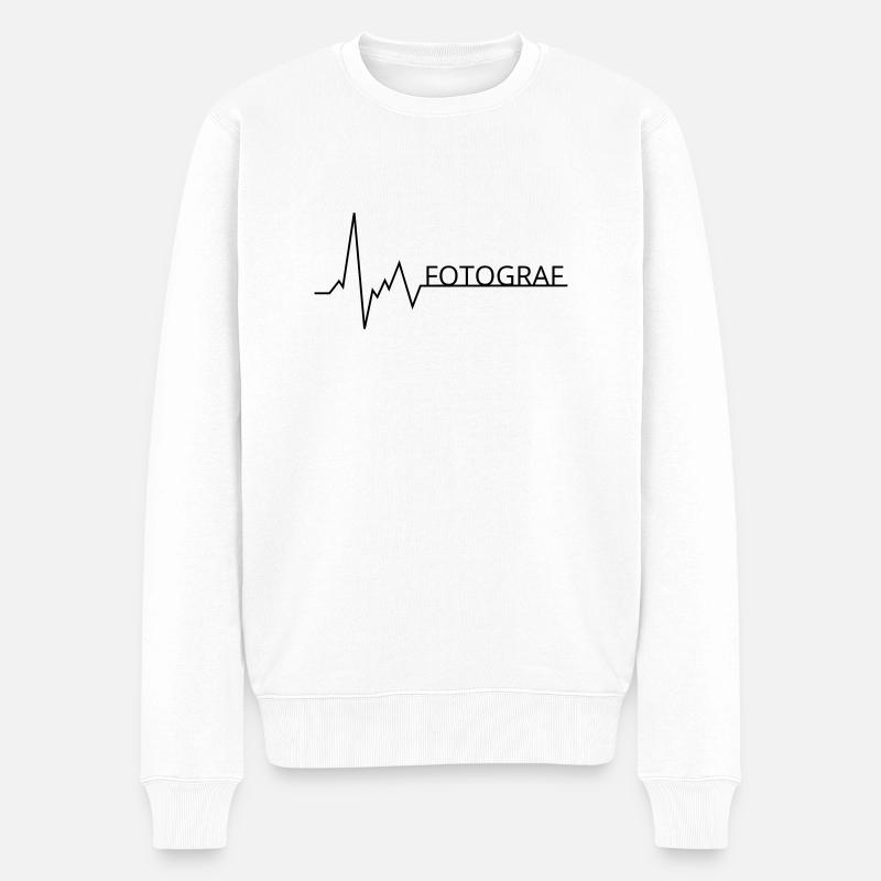herzschlag fotograf - Männer Premium Bio Pullover - Weiß