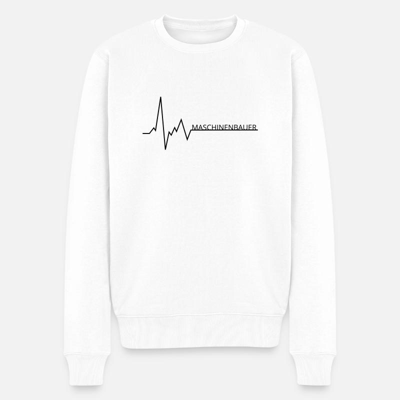 herzschlag maschinenbauer - Männer Premium Bio Pullover - Weiß