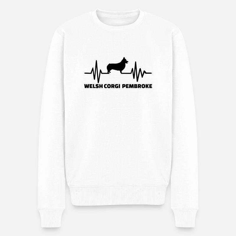 Welsh Corgi Pembroke - Männer Premium Bio Pullover - Weiß