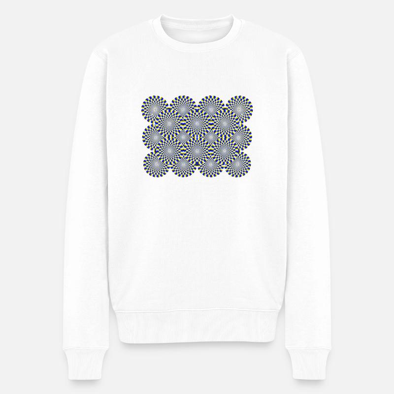 Illusion d'optique Illusion d'optique Psychédélique - Pull Premium bio Homme - blanc