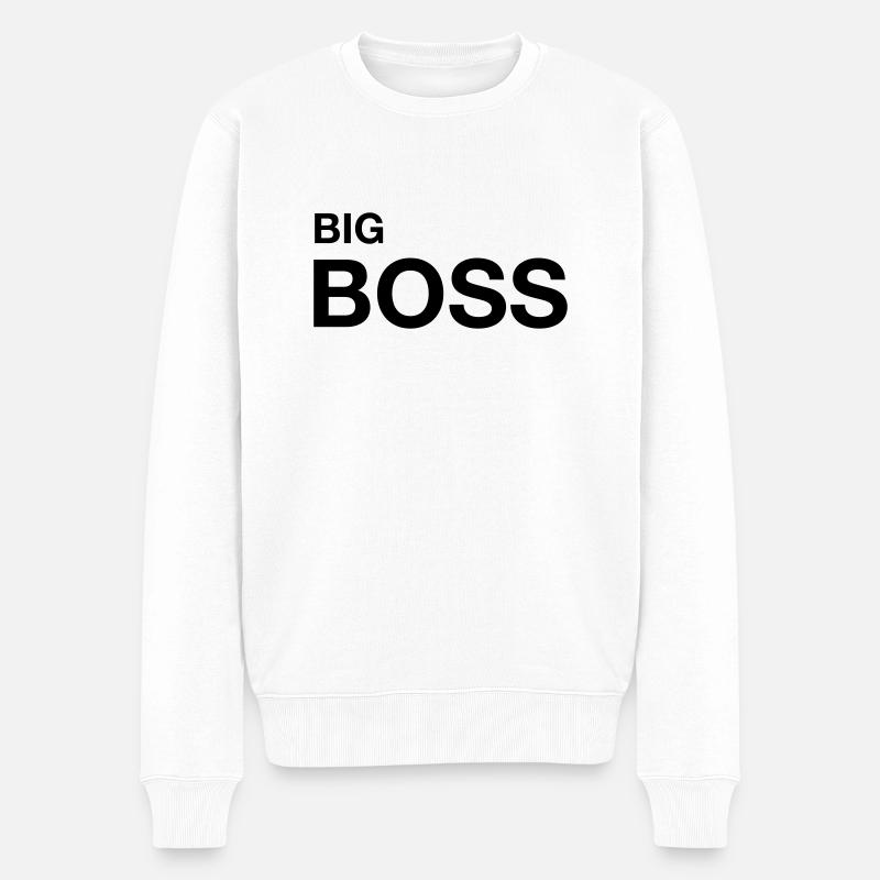 big boss 01 - Männer Premium Bio Pullover - Weiß