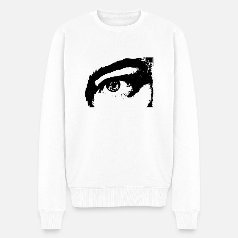 Eye/Auge - Männer Premium Bio Pullover - Weiß