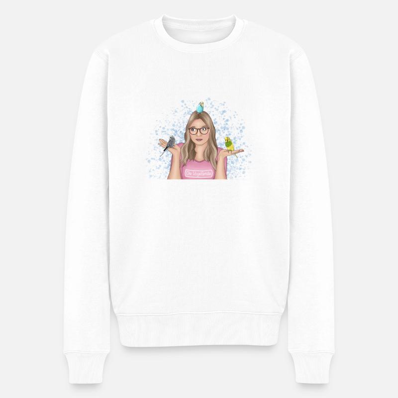 "Die Vogelfamilie" Merch - Männer Premium Bio Pullover - Weiß