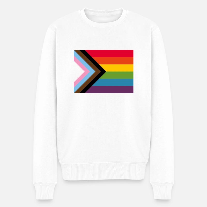 Neue Pride Flag Regenbogen LGBT Gay Progress - Männer Premium Bio Pullover - Weiß