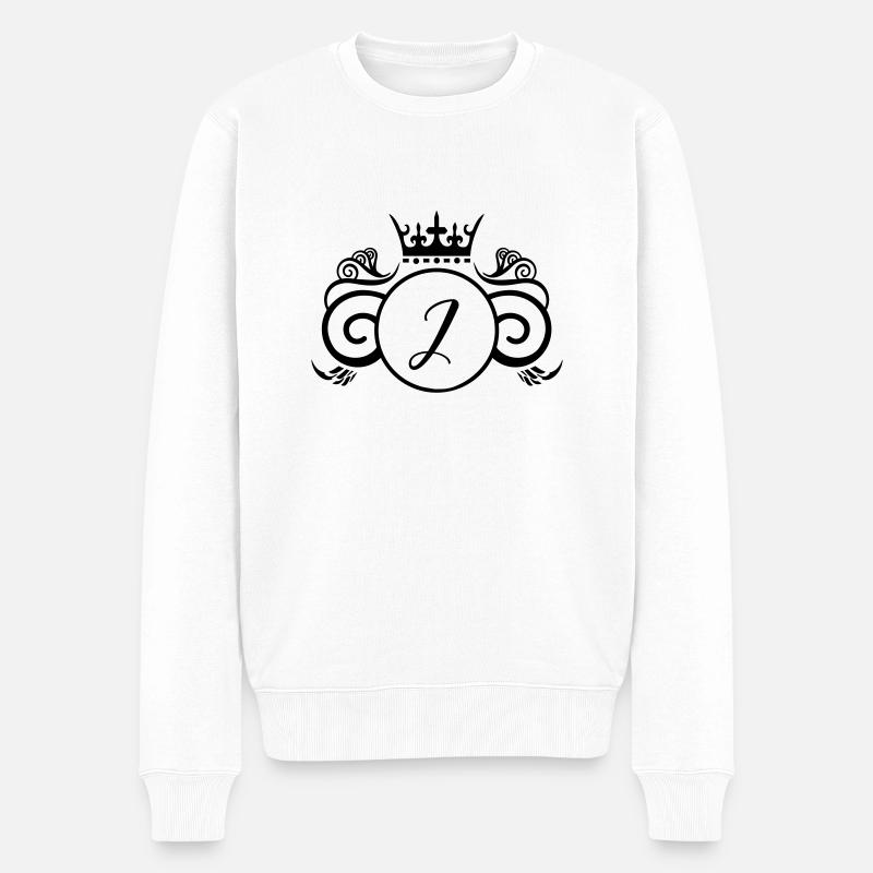 J Wappen - Männer Premium Bio Pullover - Weiß