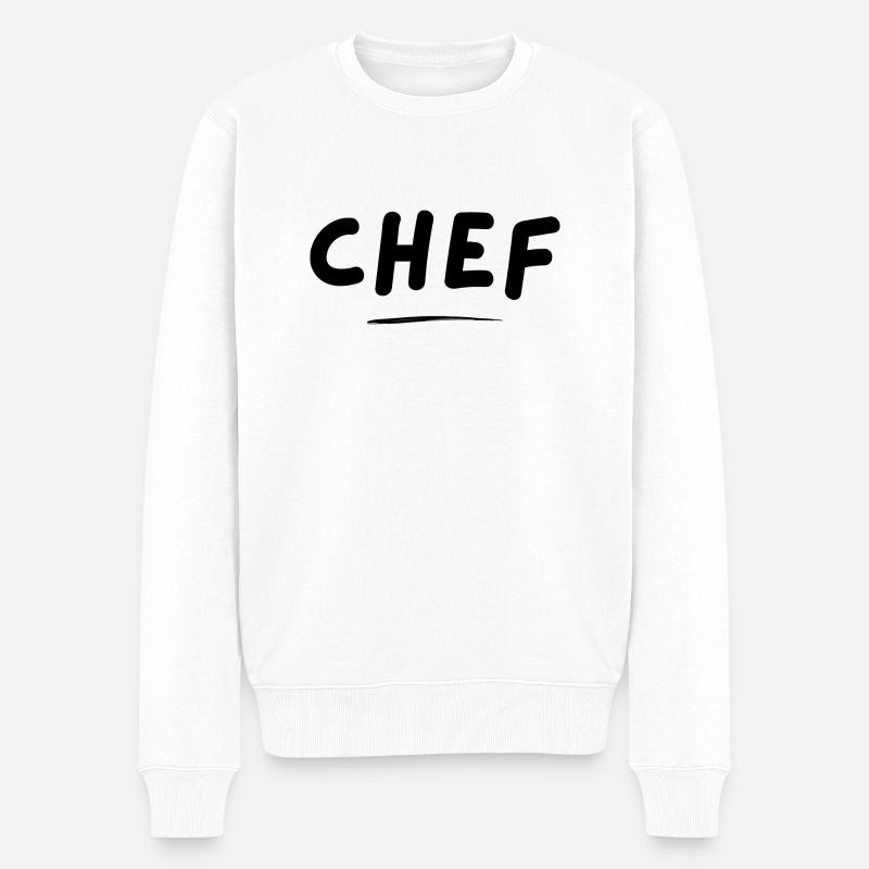 CHEF - originelle Geschenkidee - Männer Premium Bio Pullover - Weiß