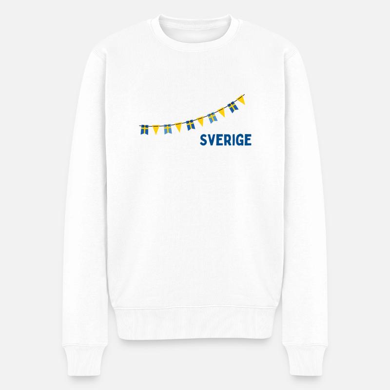 Sverige Schweden - Männer Premium Bio Pullover - Weiß