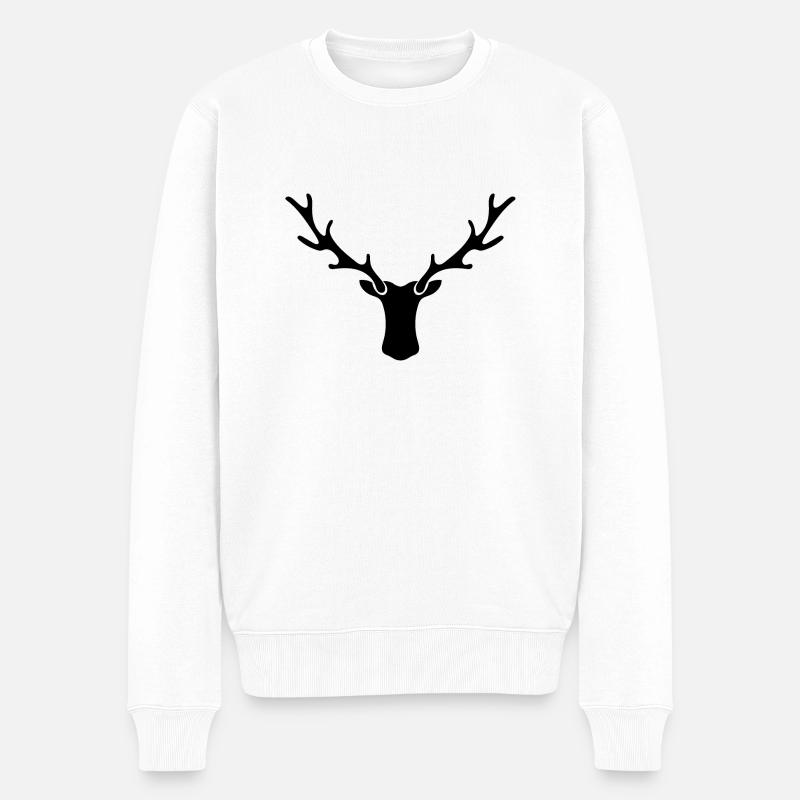 Cerf - Pull Premium bio Homme - blanc