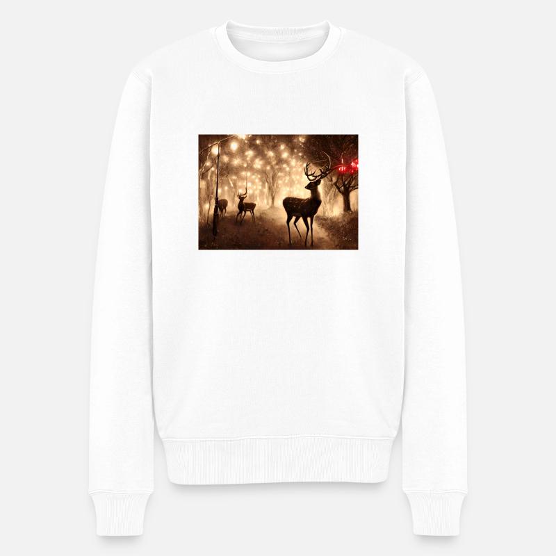 Cerf de Noël - Pull Premium bio Homme - blanc