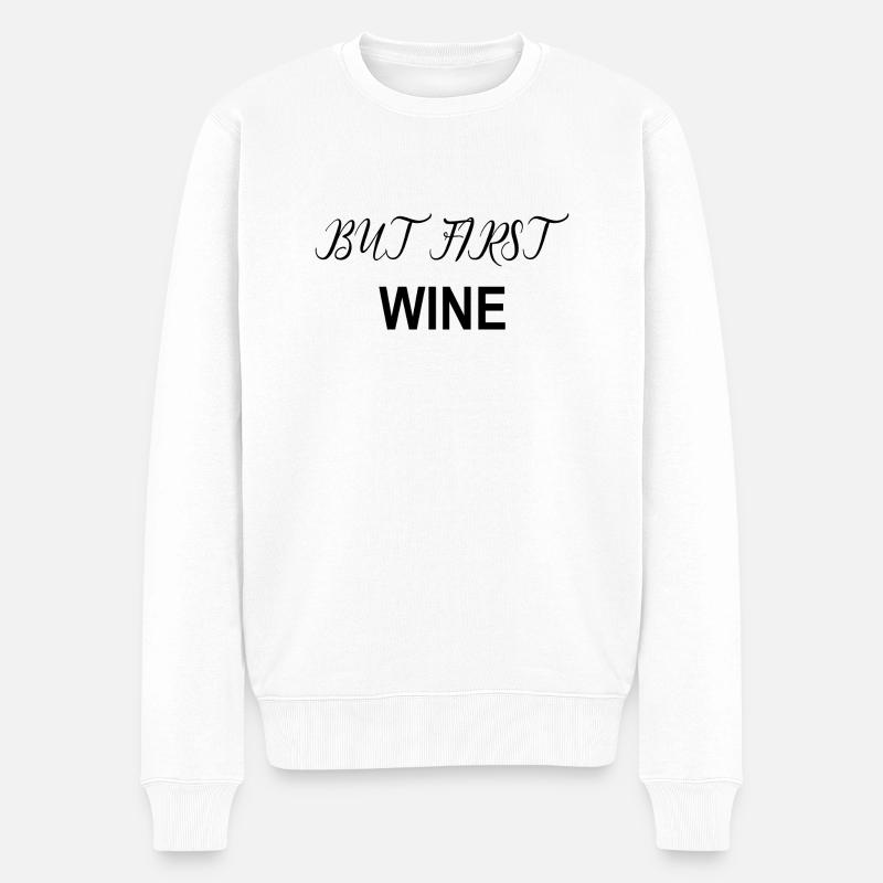Bière Vin Whisky Schnaps Alcool - Pull Premium bio Homme - blanc