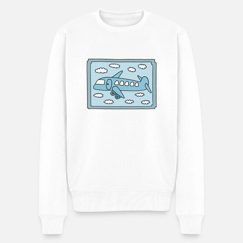 Flugzeug Design - Männer Premium Bio Pullover - Weiß
