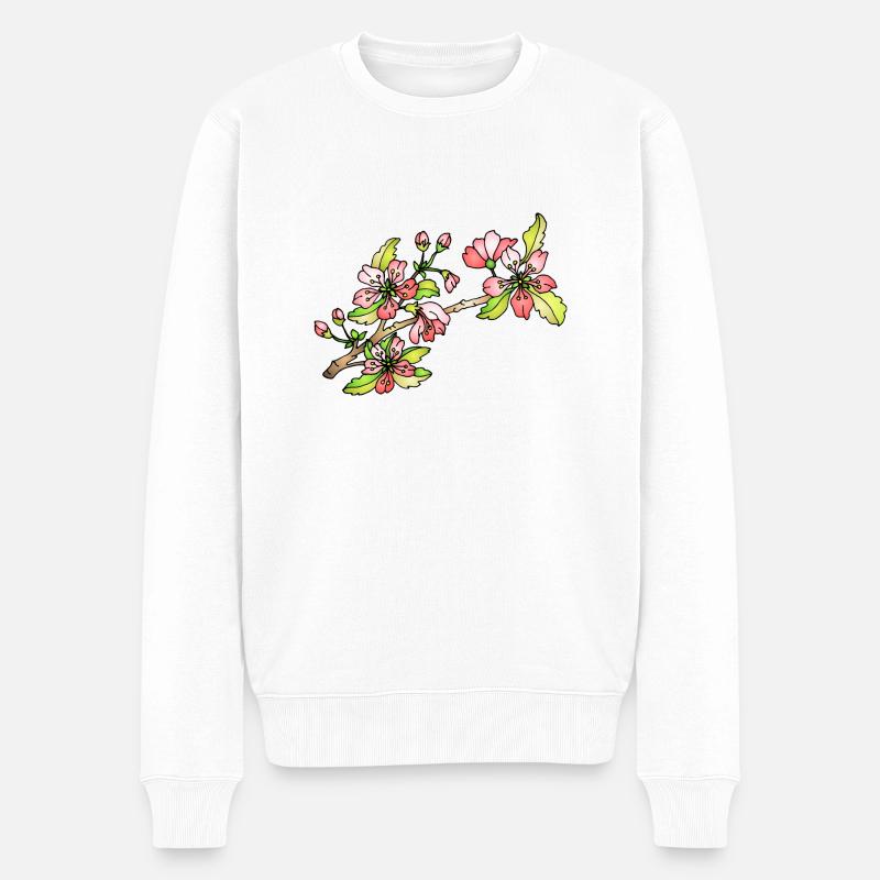 Blumen - Männer Premium Bio Pullover - Weiß