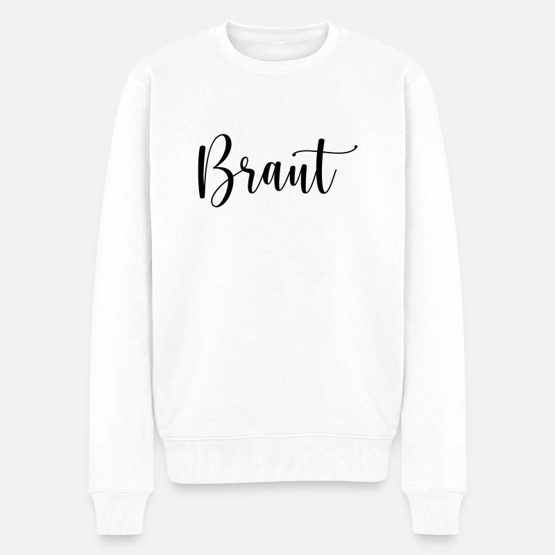 braut - Männer Premium Bio Pullover - Weiß