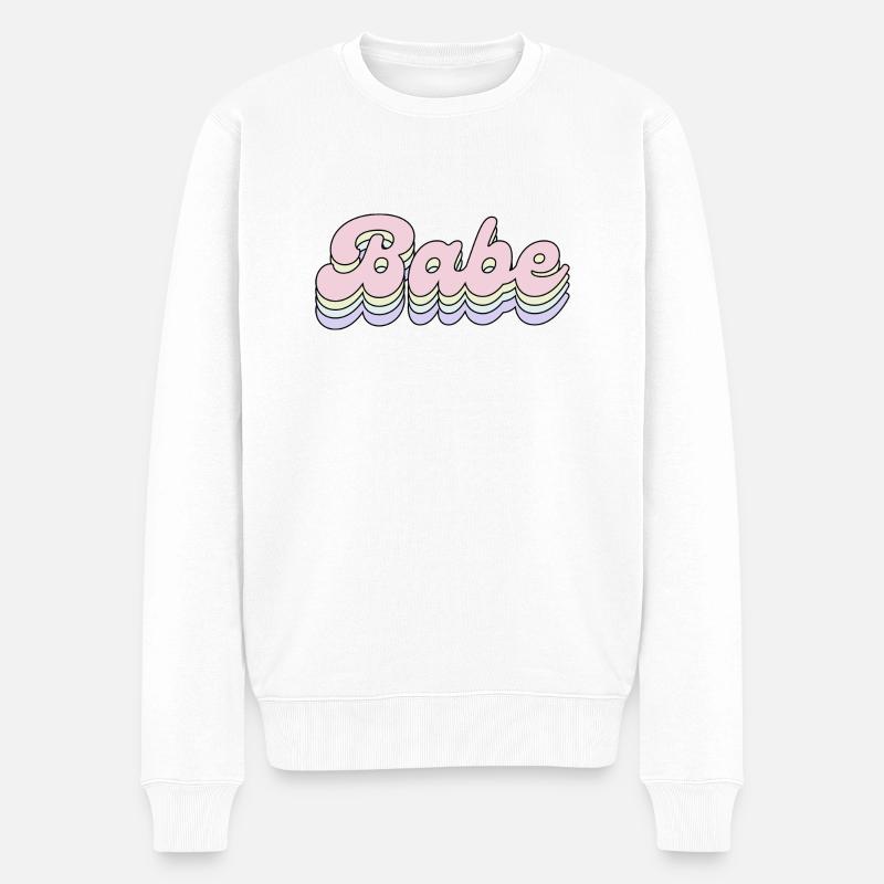 Babe Pastell - Brautteam - Männer Premium Bio Pullover - Weiß