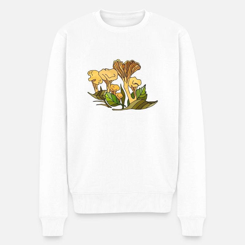 Pilze - Männer Premium Bio Pullover - Weiß