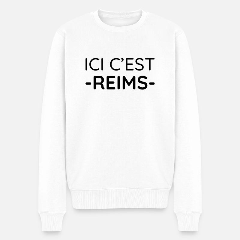 Ici c'est Reims (noir) - Pull Premium bio Homme - blanc