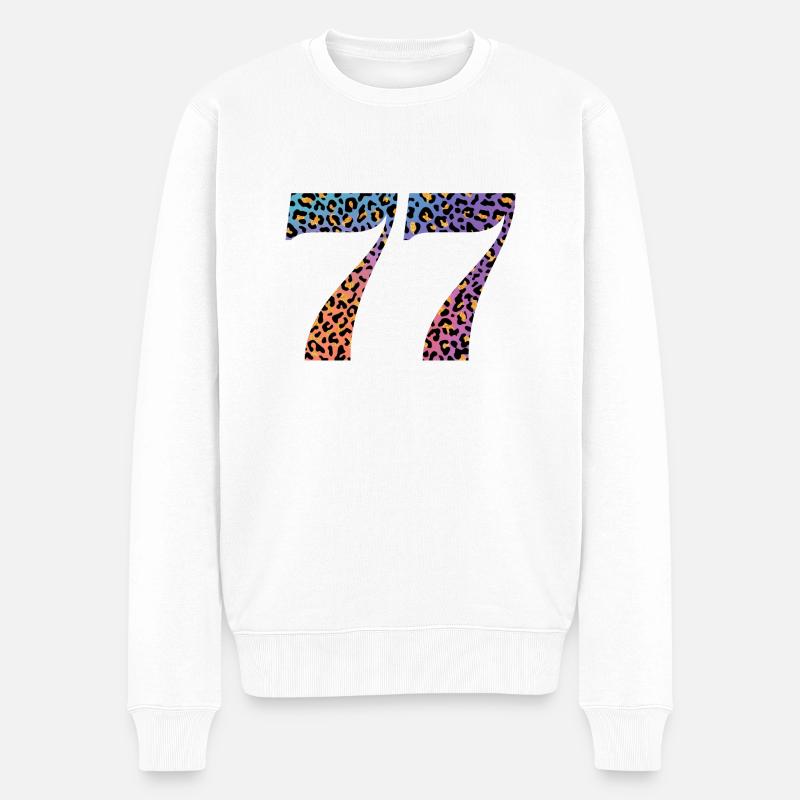 77e anniversaire léopard - Pull Premium bio Homme - blanc